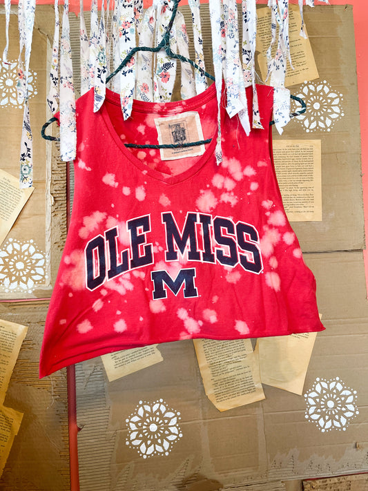 Upcycled Ole Miss Cropped Tank