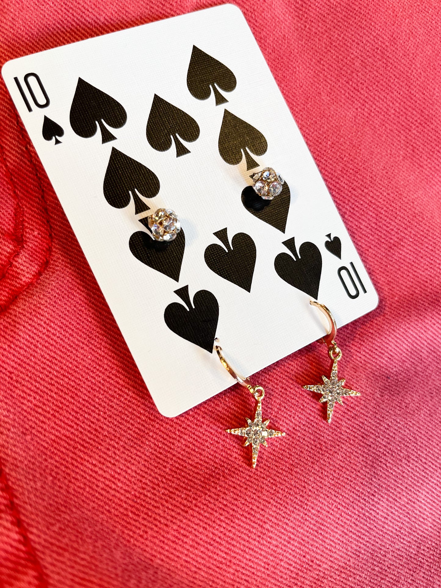 Rhinestone star Stud Earring Set