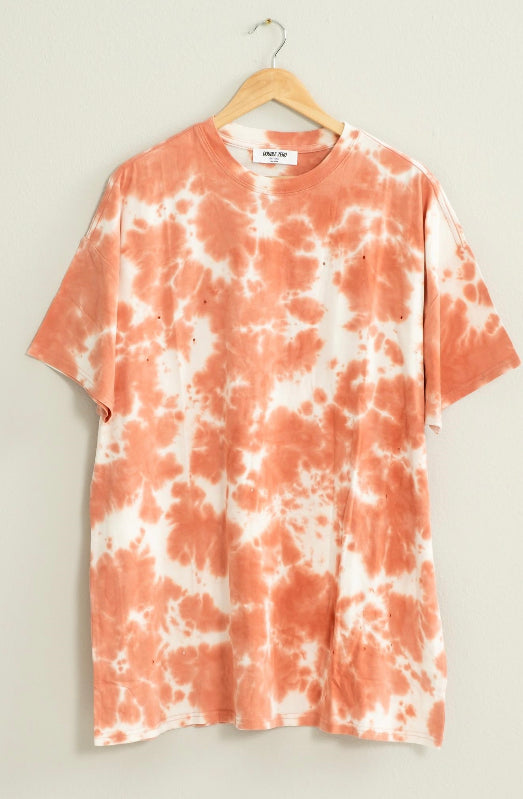 So peachy oversized tie dye tee