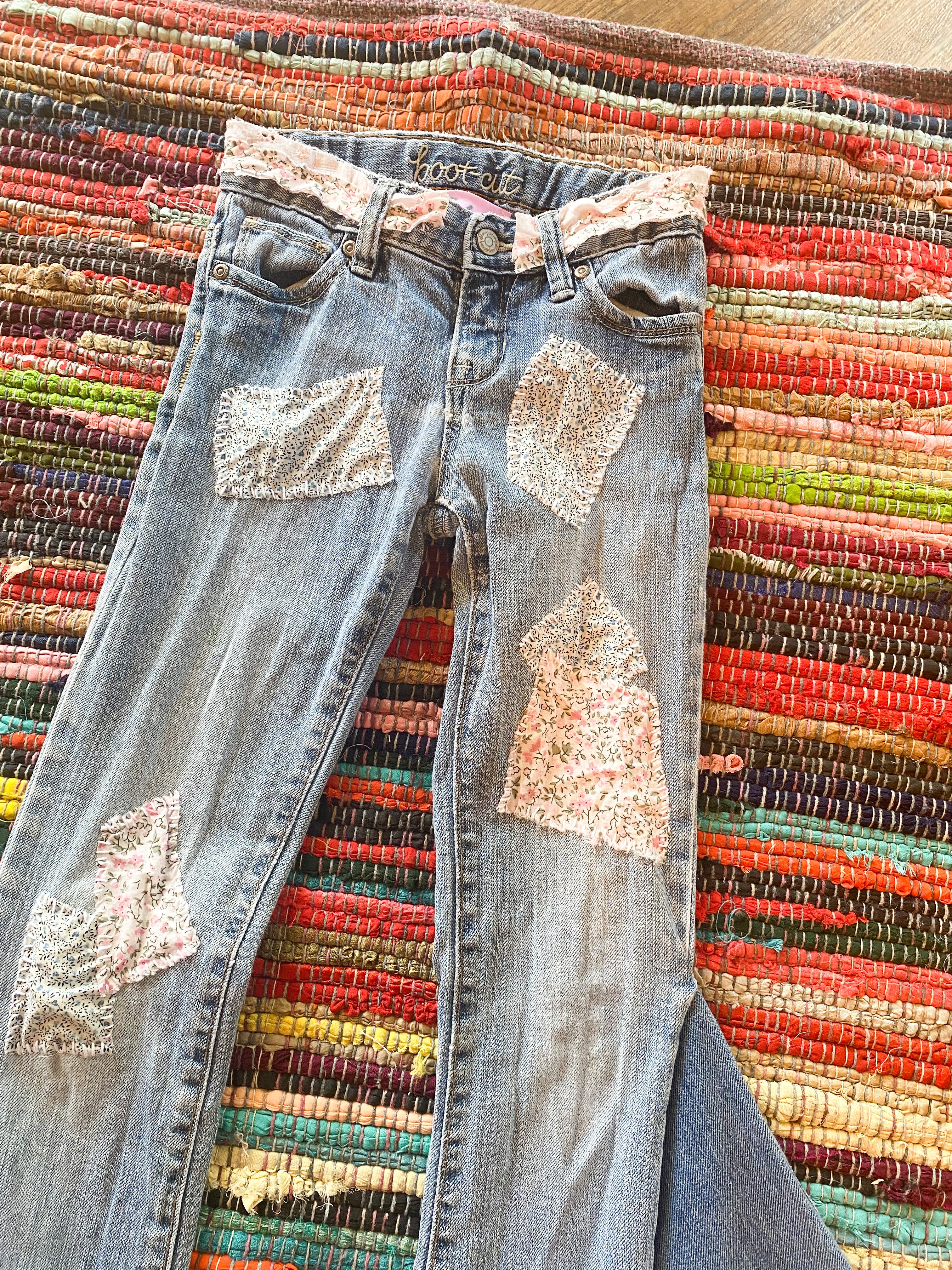 Size 7 upcycled star patchwork hippie denim bell bottoms – Modish Boho  Boutique