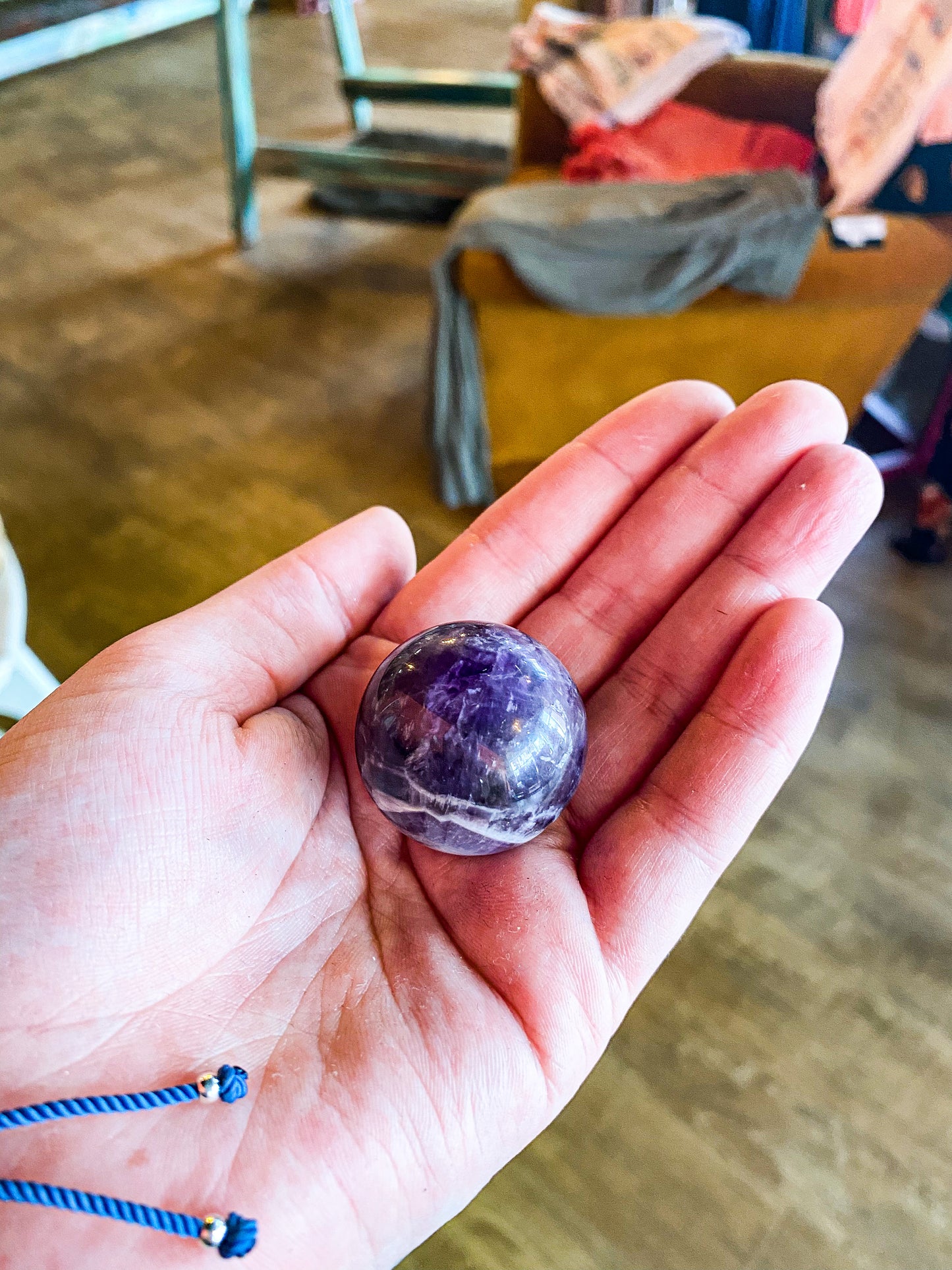 Chevron amethyst small sphere