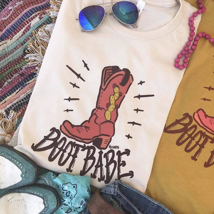 Boot Babe Cowgirl Cream Graphic Tee