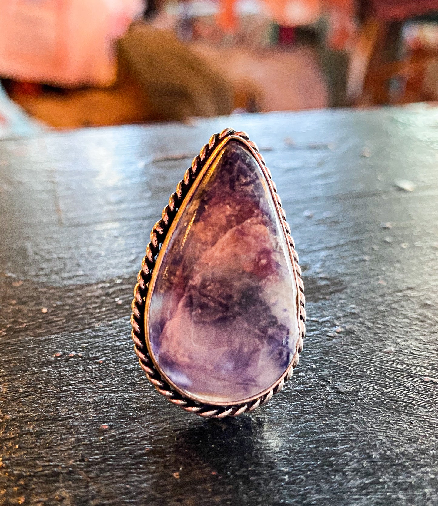 Fluorite Crystal Ring Size 7.5