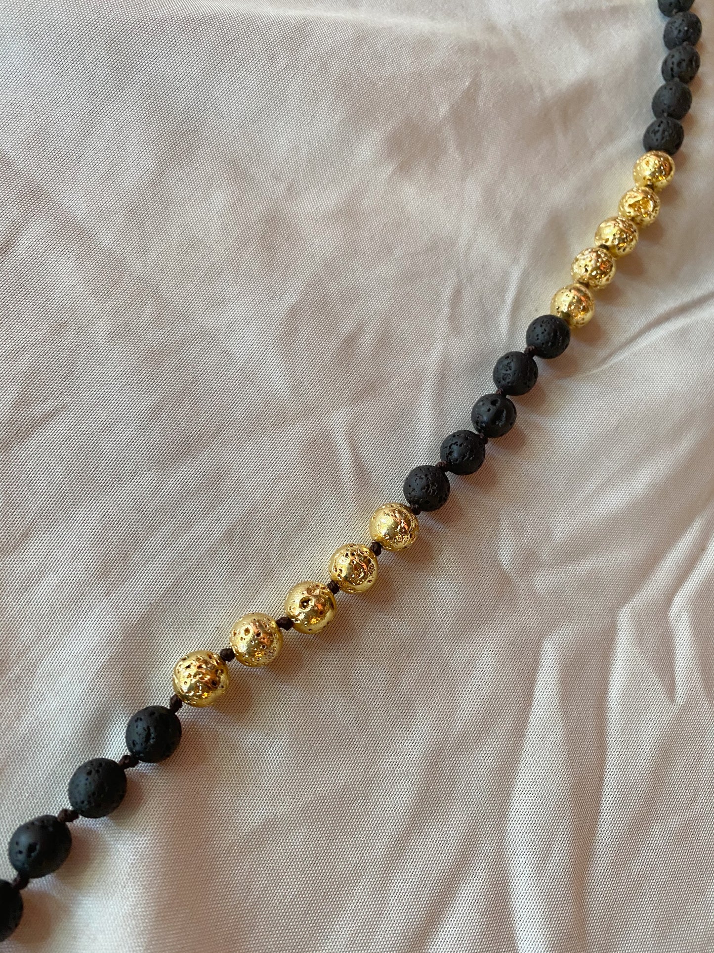 Lava Stone Beaded Pendant Necklace