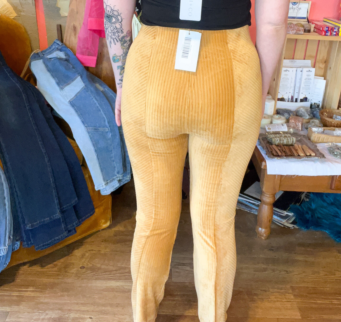 Roxie Solid Mustard Velvet Pants