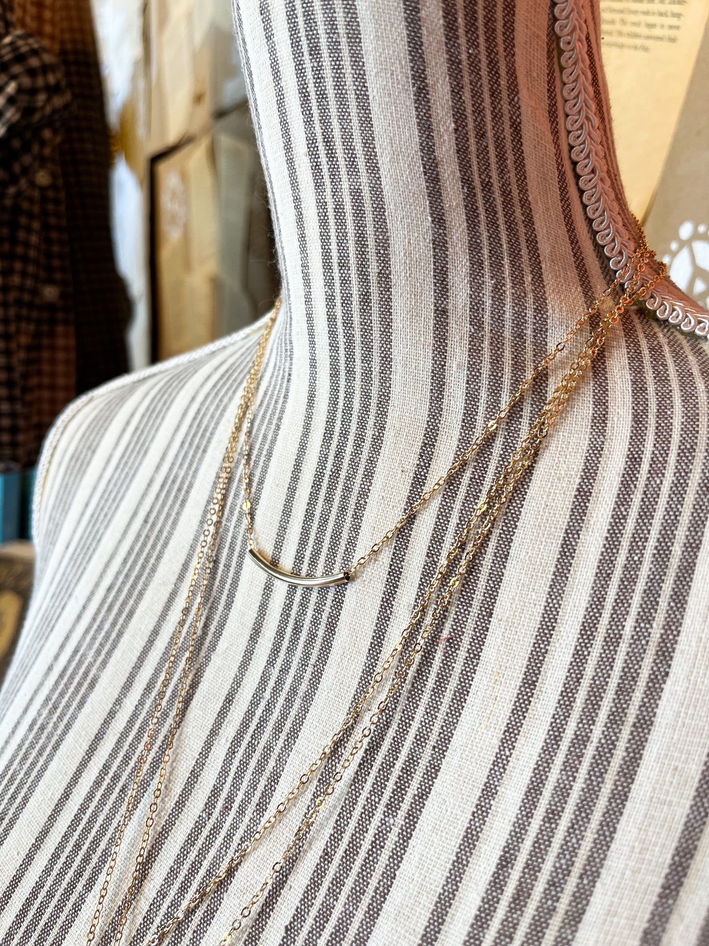 Feathered Escaped Gold Multi Chain Boho Necklace