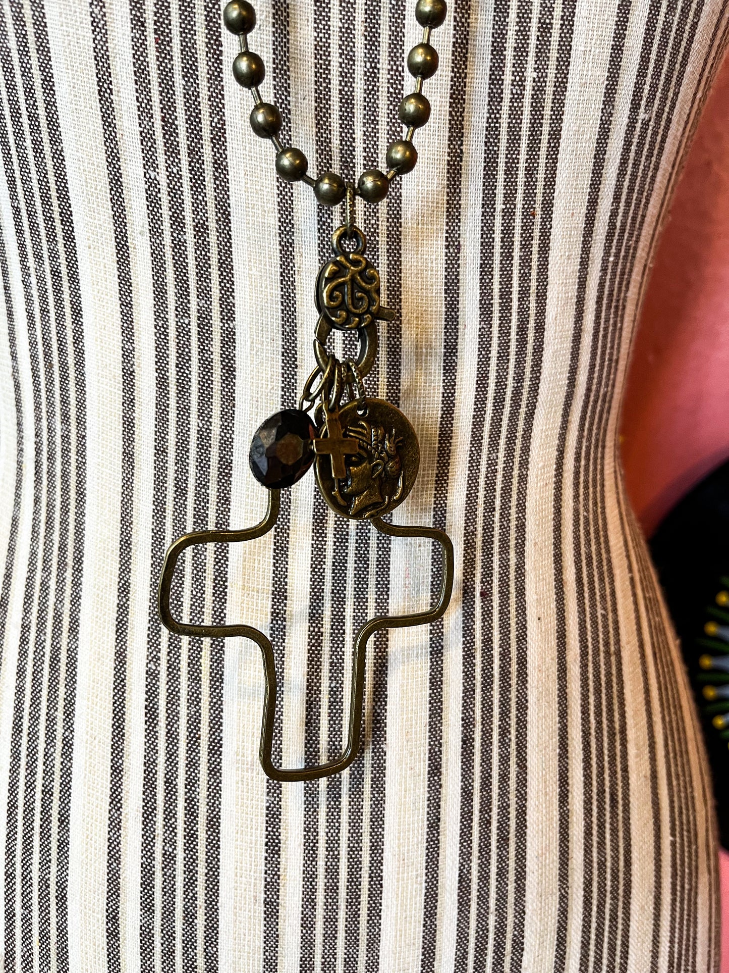 Free Spirit Healer Ball Chain Cross Pendant Necklace