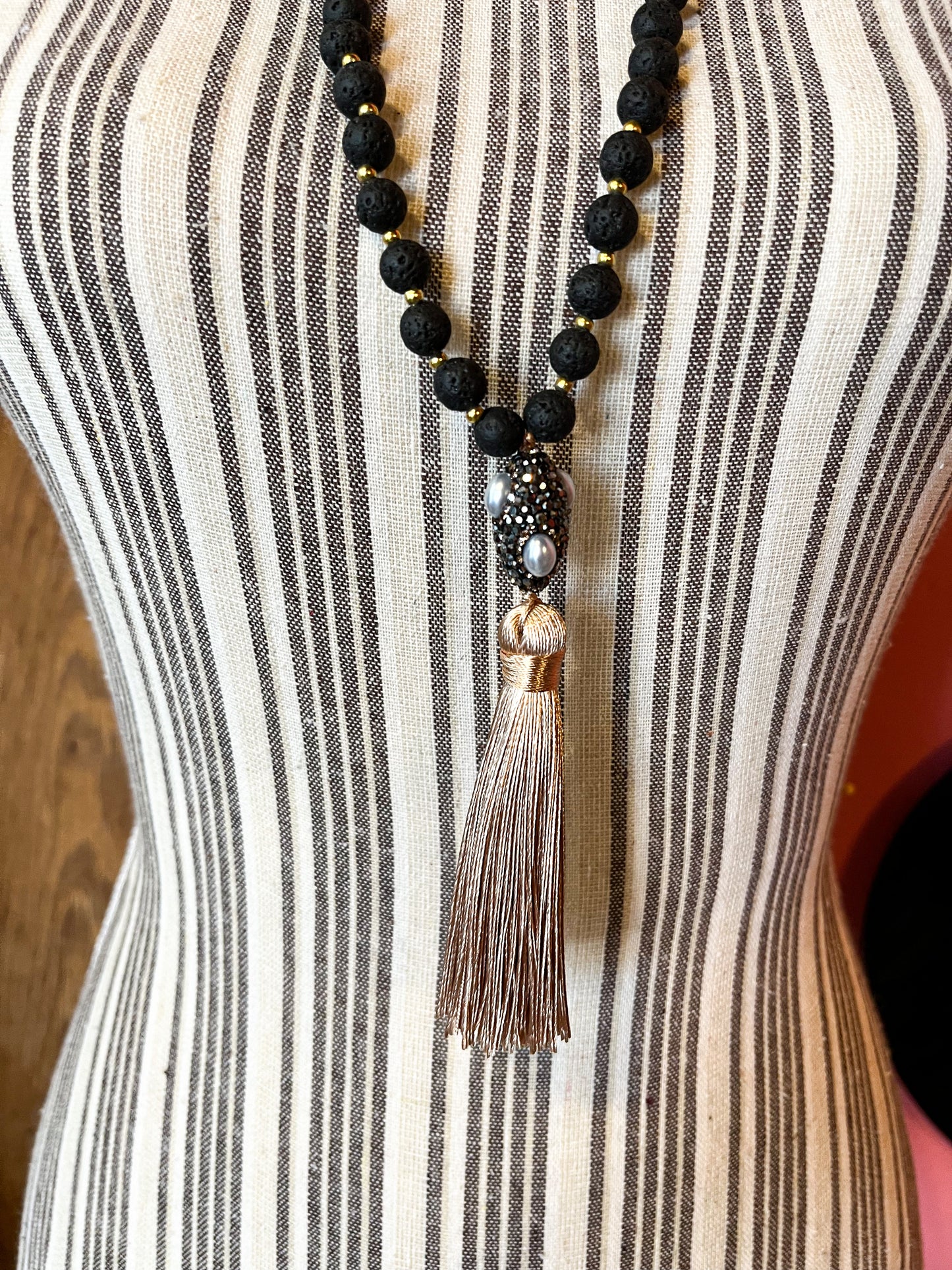 Mystic Fringe Rhinestone Pendant Necklace