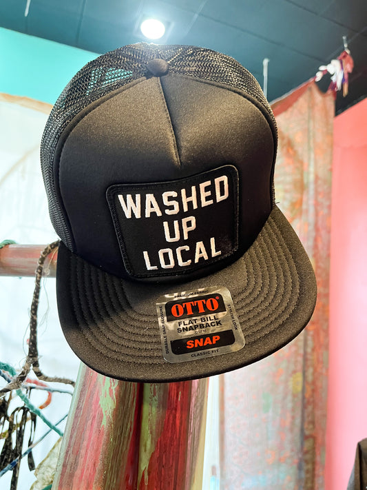 Black Washed Up Local Flat-bill Trucker Hat