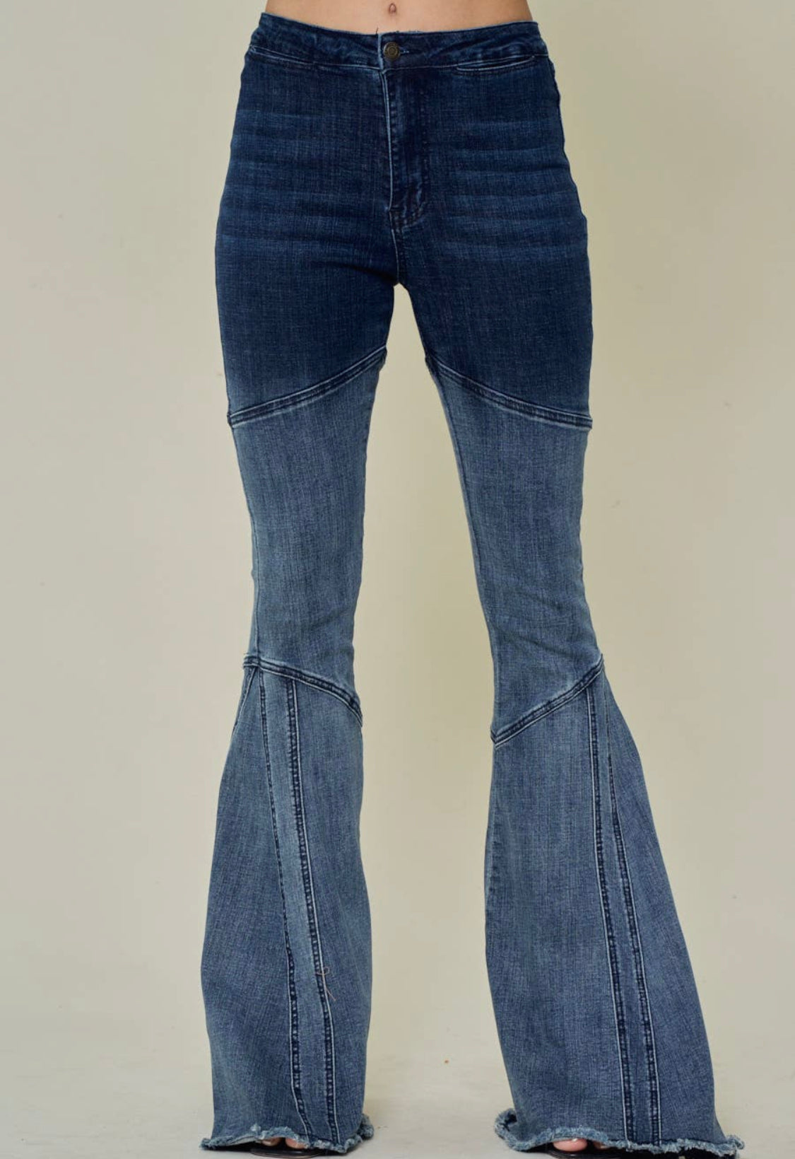 Show Stopper Ombre Dip Dyed High Rise Bell Bottom Jeans