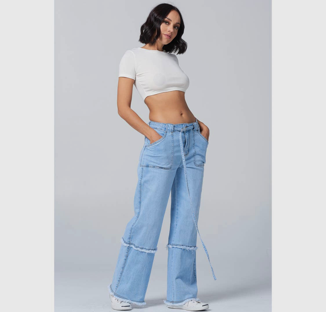 Bring Back the 90s  Light Wash High-Rise Retro Wide Leg Jeans