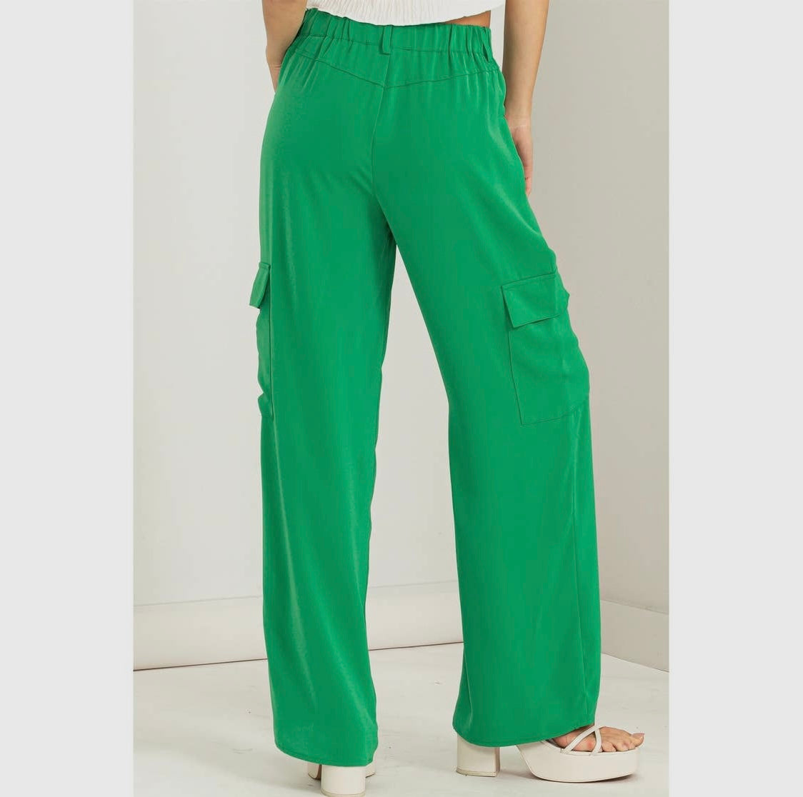 Trendsetter Vibrant Green Relaxed Midrise Pants