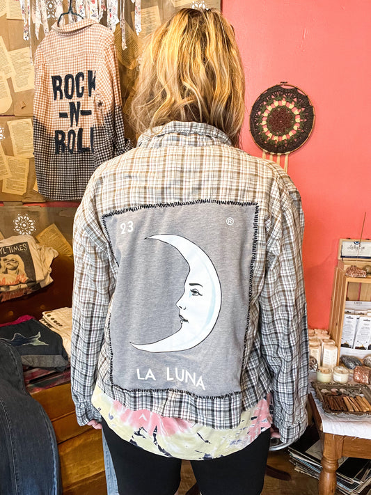 Upcycled La Luna Moon Buttonup top