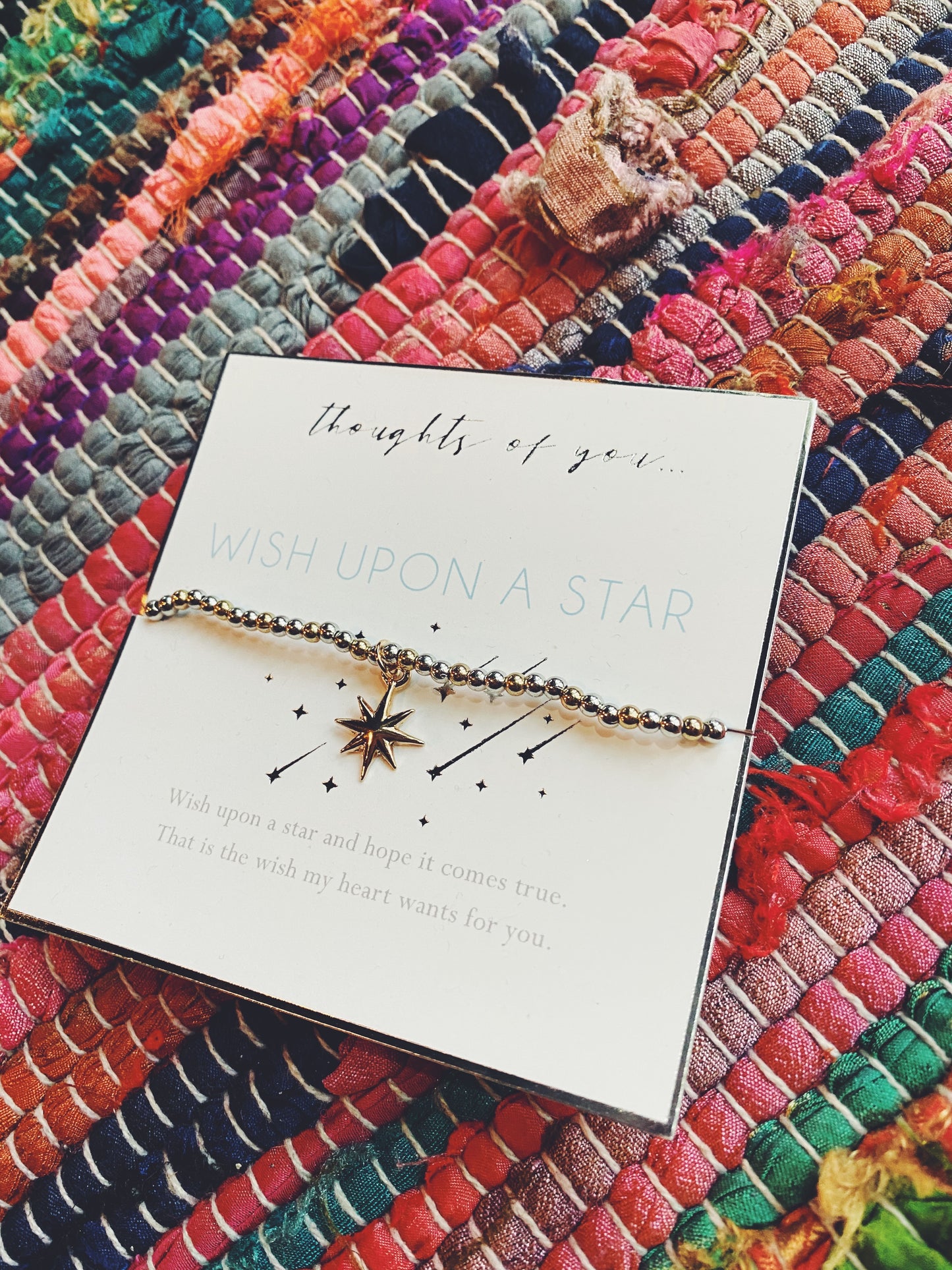 Thoughts of You "Wish Upon a Star" Beaded Star Charm Bracelet