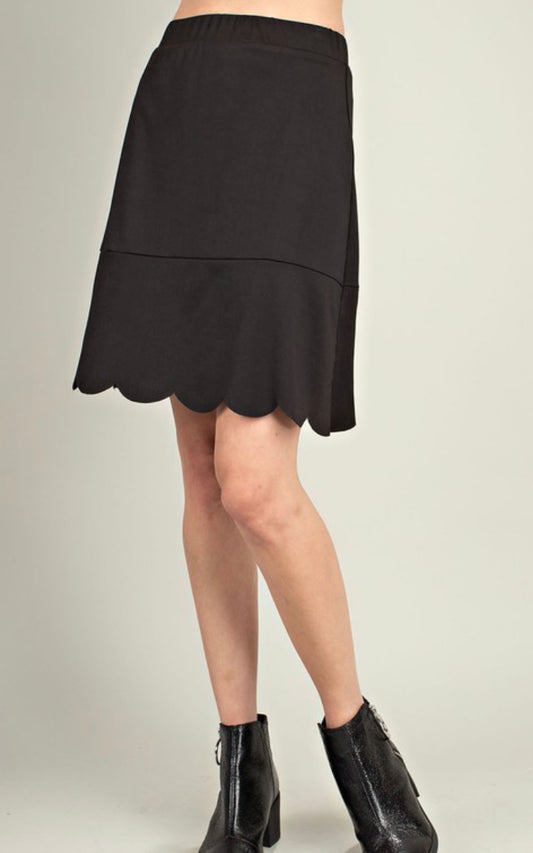 Rebecca Black Scalloped Hem A-Line Skirt