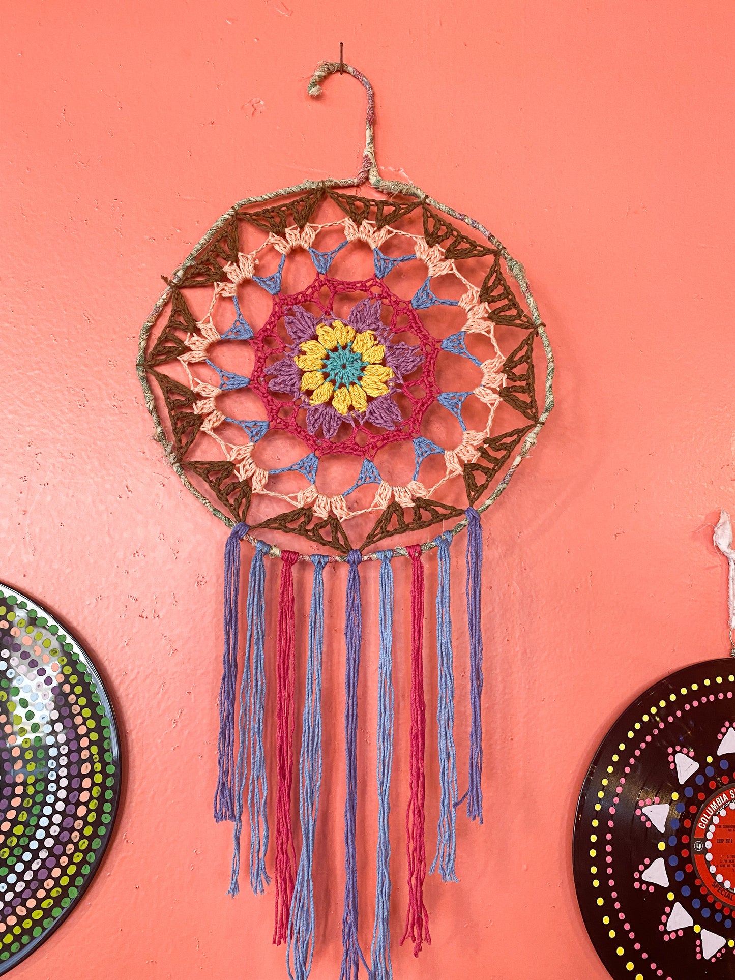 Crochet mandala wall hanging