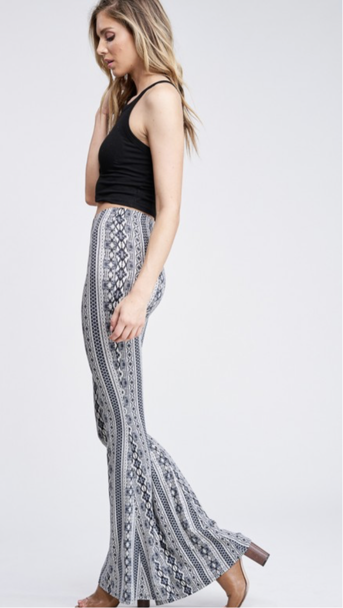 Printed Bell Bottom Stretchy Flare Pants – Modish Boho Boutique