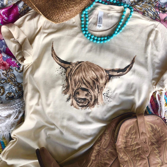 Hand drawn bull Graphic Tee