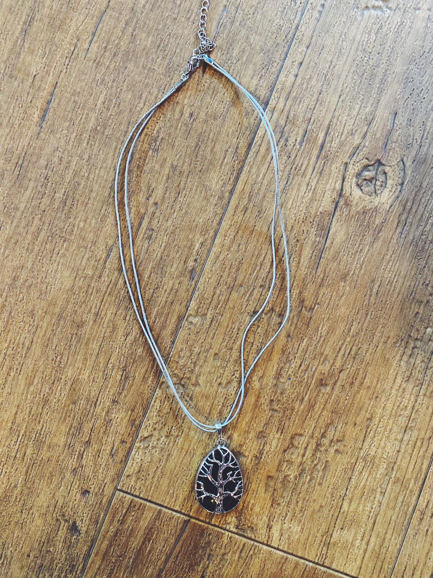 Obsidian Tree of life necklace
