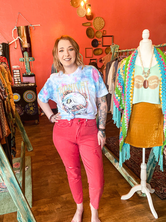 Marisol Vintage Mom Style Red Distressed Jeans