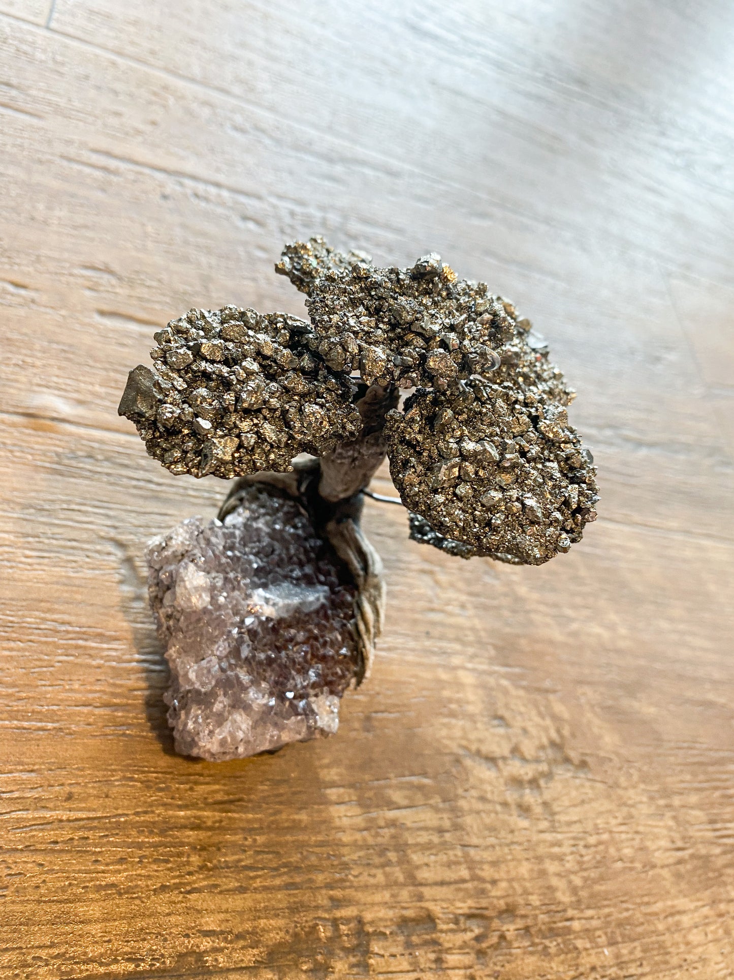 Pyrite Money Tree with Amethyst Base