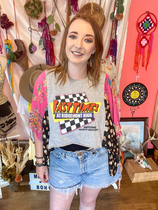 Upcycled Fast Times Poncho Festival Graphic Tee