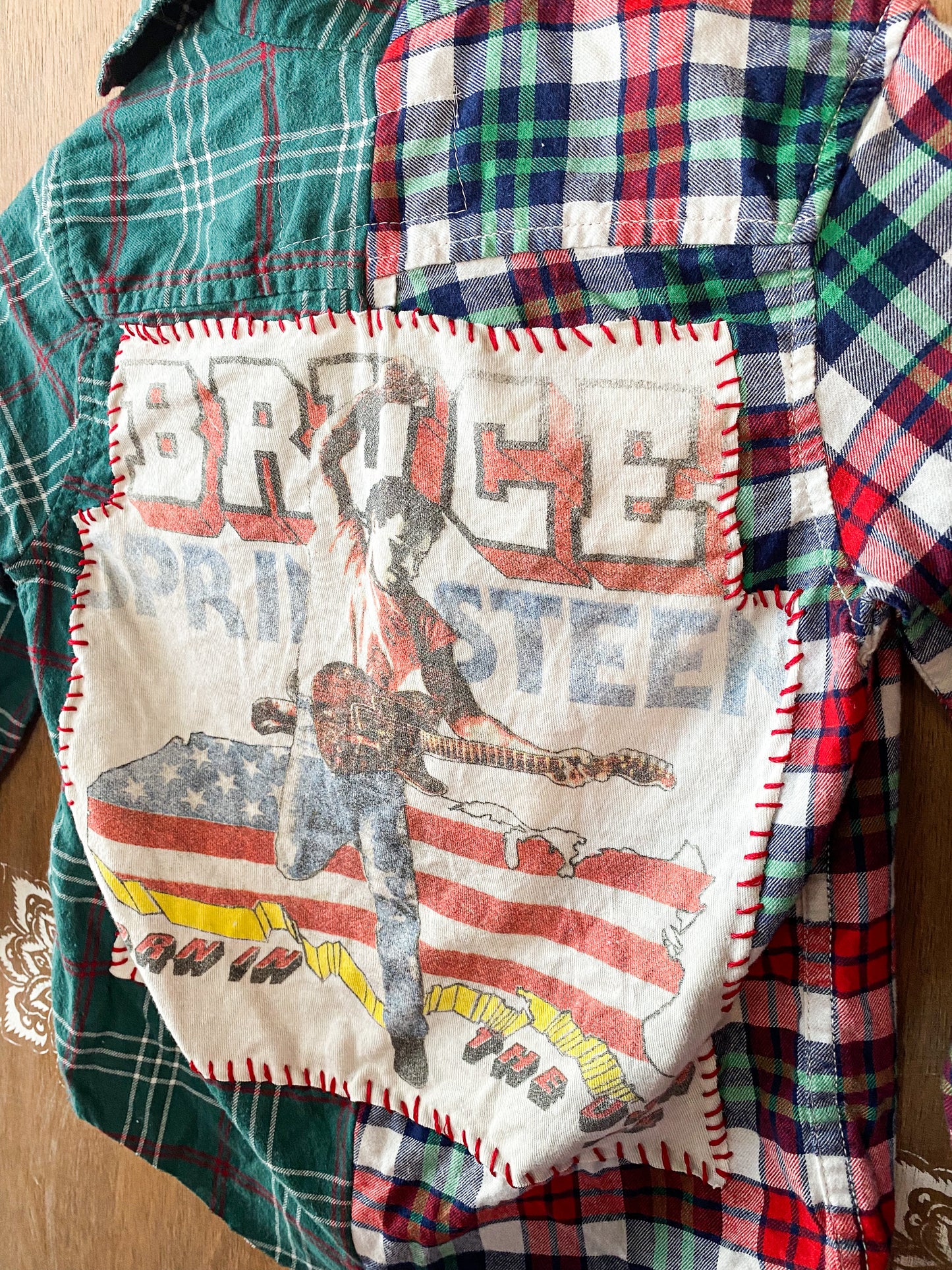 Bruce concert kids upcycled plaid flannel size 3T/4T