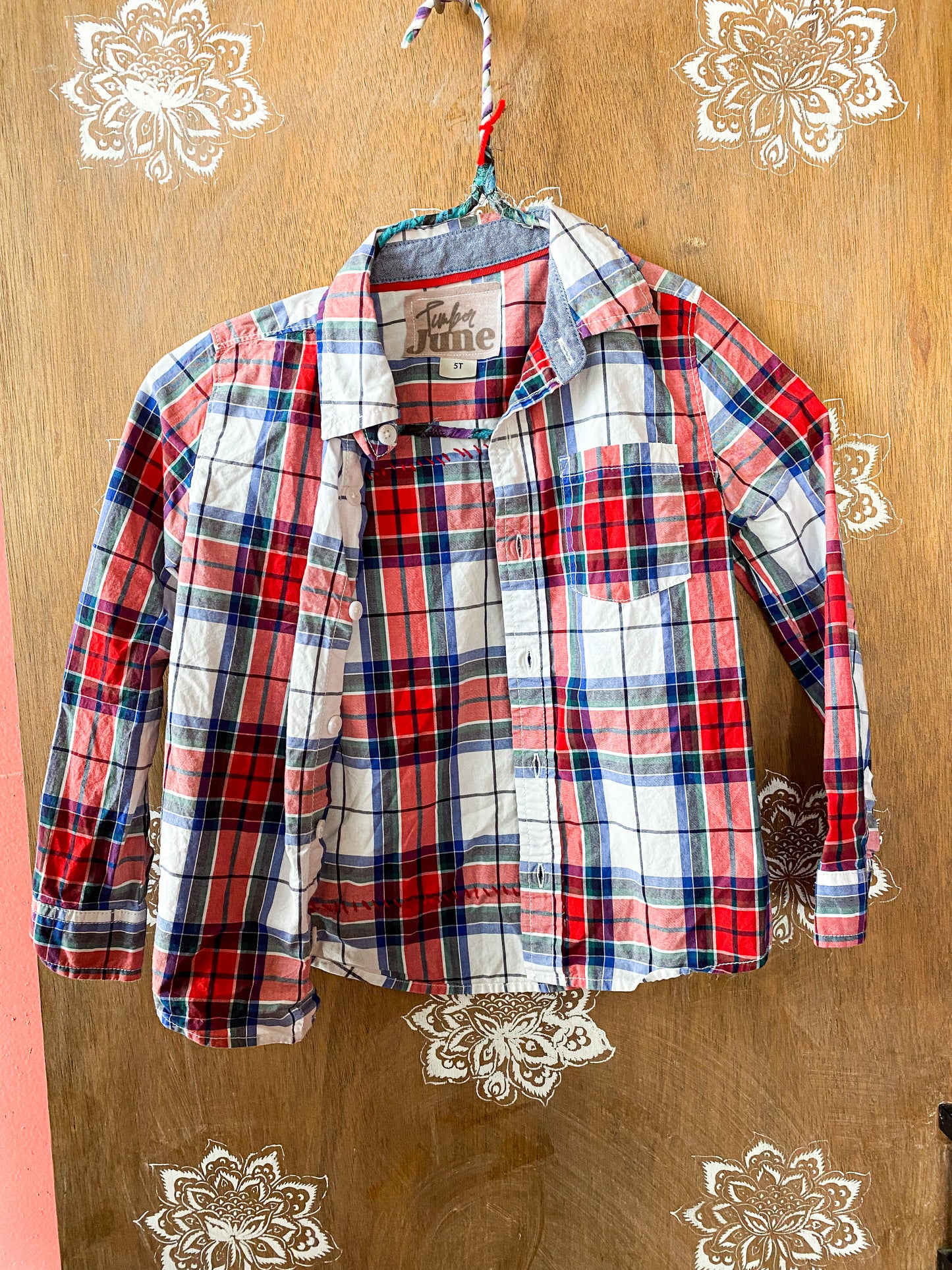Bruce Concert kids upcycled plaid flannel size 5T