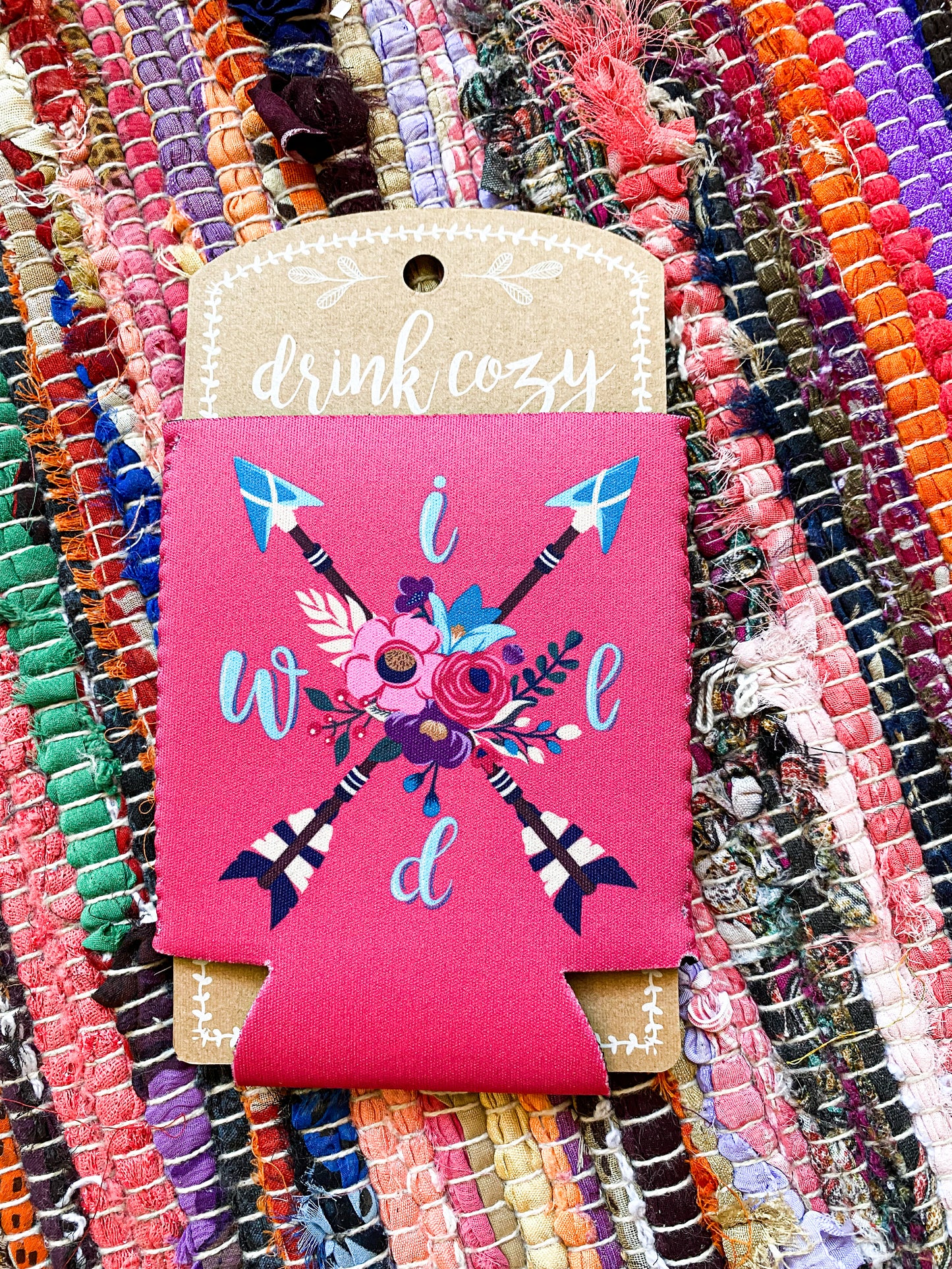Wild Boho Arrows Hot Pink Can Coozie