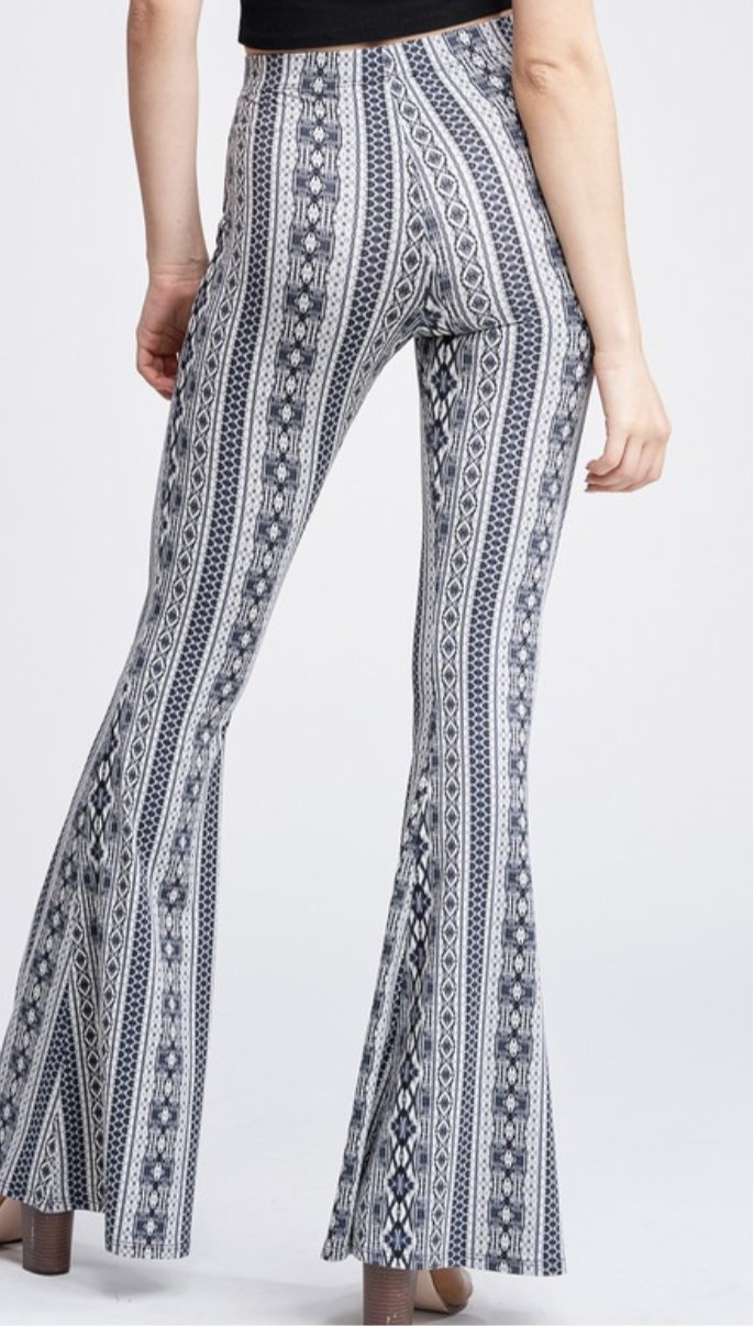 Elastic flare best sale pants
