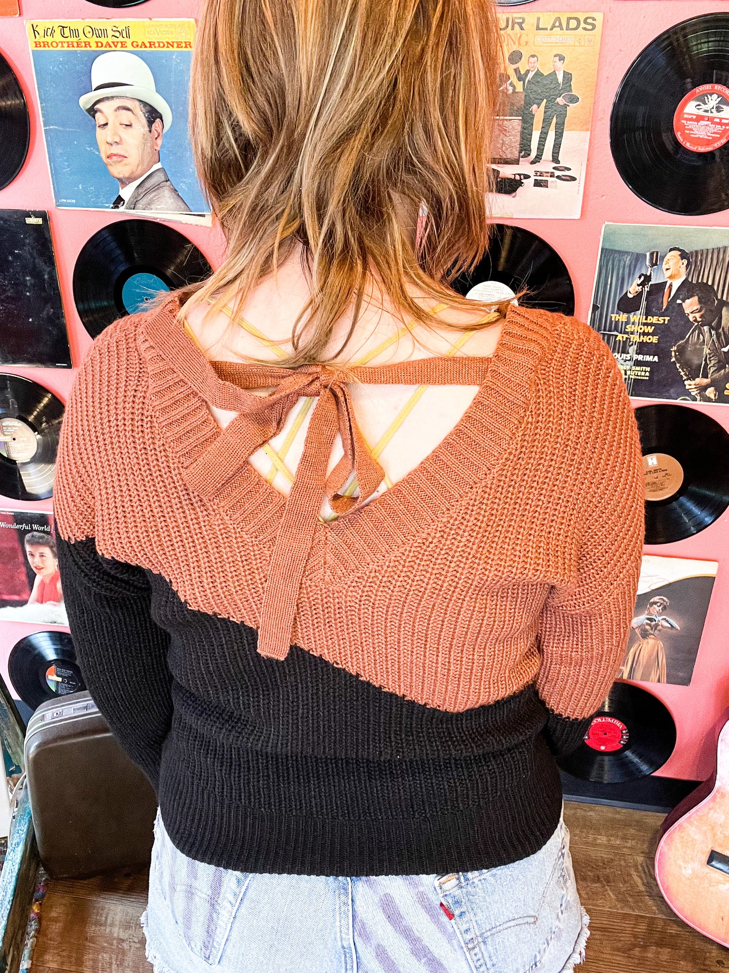 Traveler Asymmetrical Color Block Knit Sweater