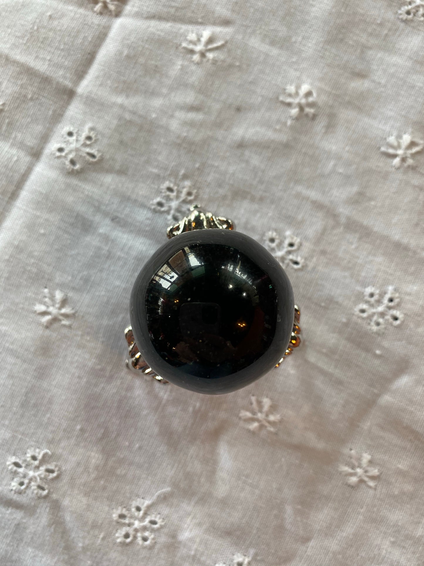 Small Obsidian Sphere with Stand