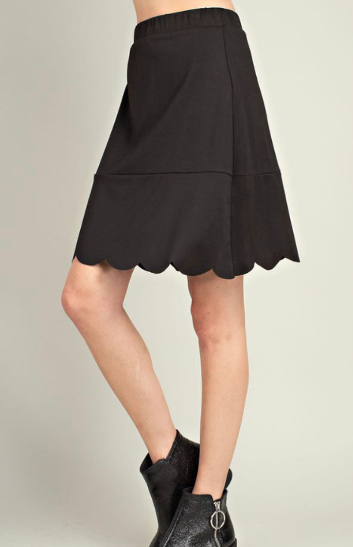 Rebecca Black Scalloped Hem A-Line Skirt
