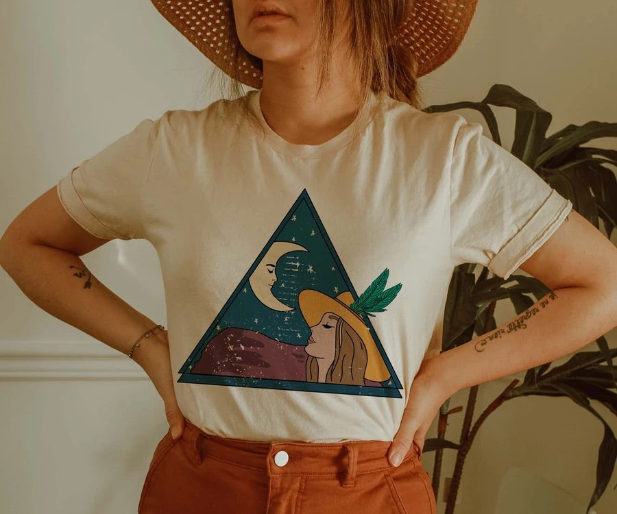 Lady and the Moon Western Graphic Tee