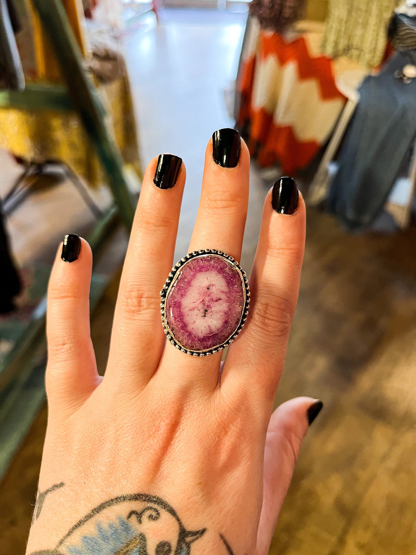 Pink solar quartz Ring size 8.5