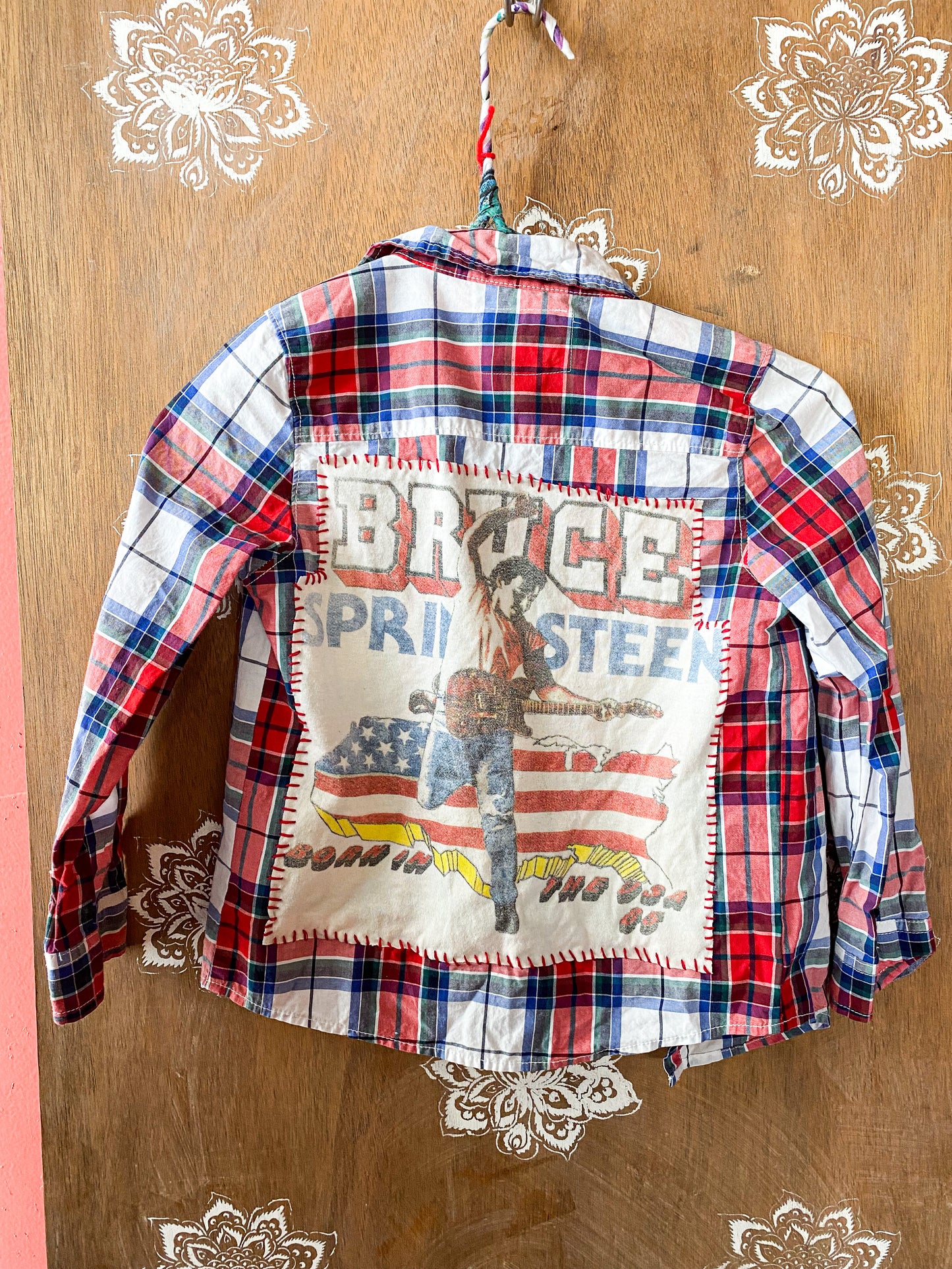 Bruce Concert kids upcycled plaid flannel size 5T