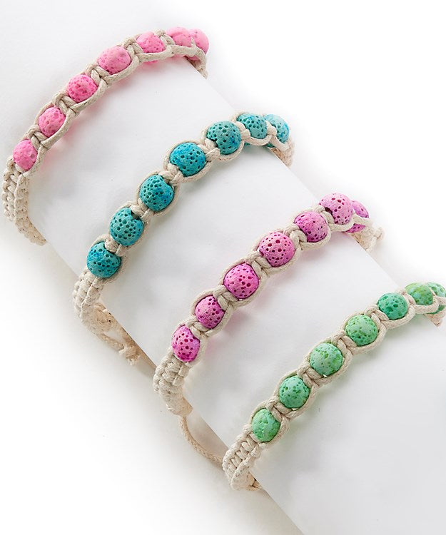 Lava bead macrame anklet/bracelet