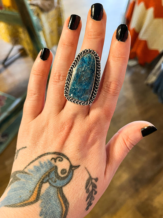 Blue apatite Ring size 8.5